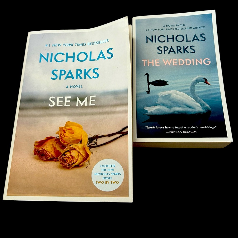 Nicholas Sparks 2 Paperback Book Bundle - See Me and The Wedding